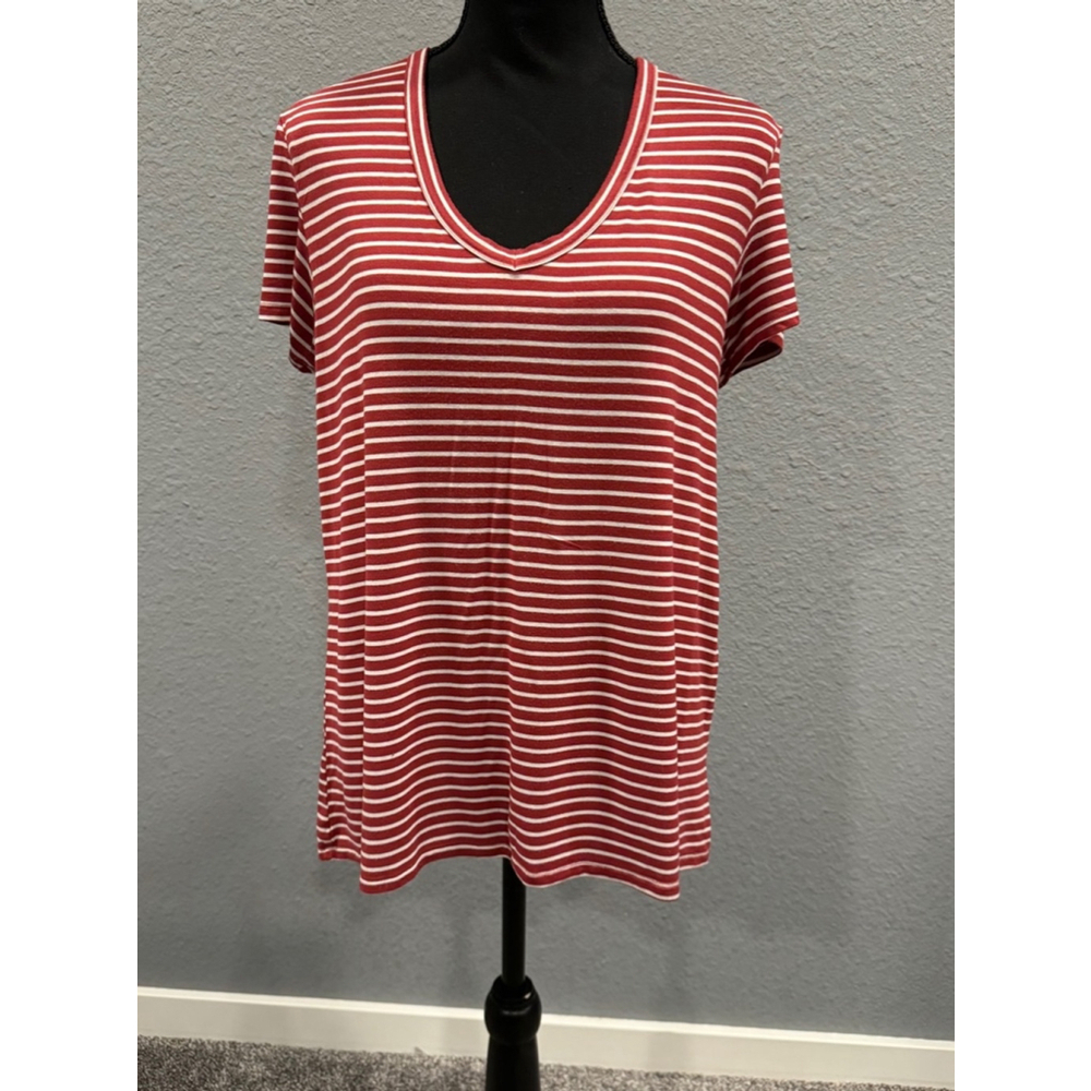 American Eagle Soft & Sexy Striped V-Neck Tee, Size M